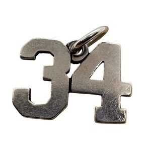James Avery Sterling Silver Number 34 Charm Ivy League Series Pendant 925